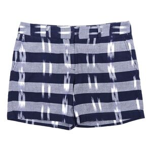 LOFT Shorts Blue Plaid Cotton Chino Poplin High Rise Womens Size 6 excellent